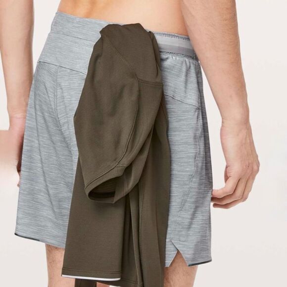 Lululemon Pace Breaker Lined Short 9" in Heather Allover Sea Salt Light Cast M - Picture 3 of 5